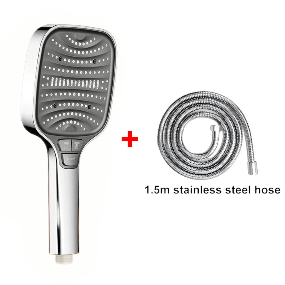 Pommeau de douche Turbo pressurisé, 8 Modes, grand panneau de 12cm, pomme de douche à économie d'eau, antidéflagrant, filtre ABS épais