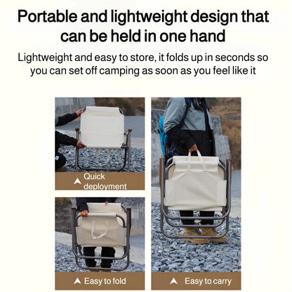 Chaise de Camping Portable pique-nique chaise en tissu Oxford chaise de pêche de plage chaise de plage pliante extérieure avec tapis antidérapant en aluminium noir