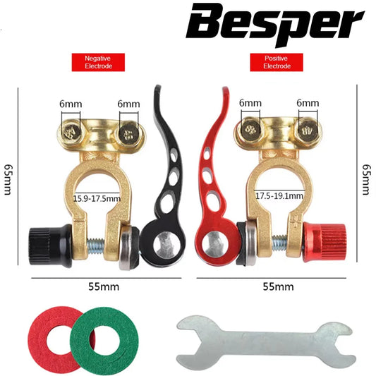 Pinces universelles de bornes de batterie à dégagement rapide 24V 12V, 2 pièces, poteau supérieur de voiture pour caravane bateau moto voiture accessoires de voiture
