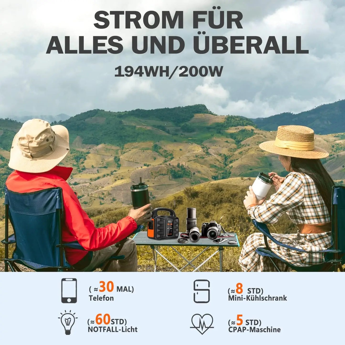 SBAOH-Centrale électrique portable, batterie de secours au lithium avec sorties CA, générateur solaire pour les voyages et le camping, 99Wh, 100W, 194Wh, 200W