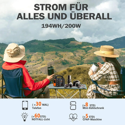 SBAOH-Centrale électrique portable, batterie de secours au lithium avec sorties CA, générateur solaire pour les voyages et le camping, 99Wh, 100W, 194Wh, 200W