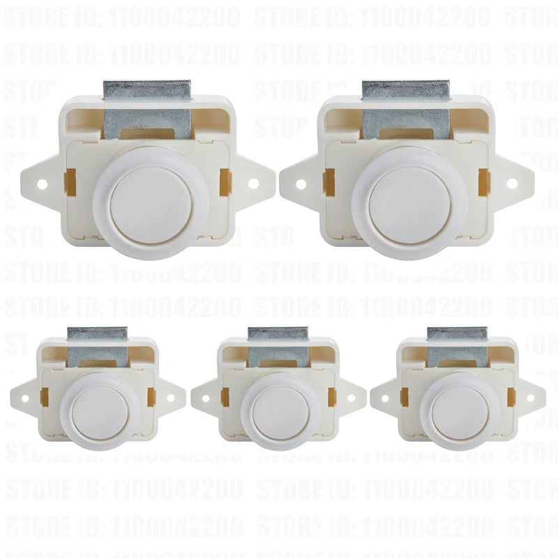 Loquets à bouton-poussoir de 26mm, 5 pièces, loquet de porte d'armoire, serrure poussoir de voiture de camping-car sans clé pour armoire de camping-car