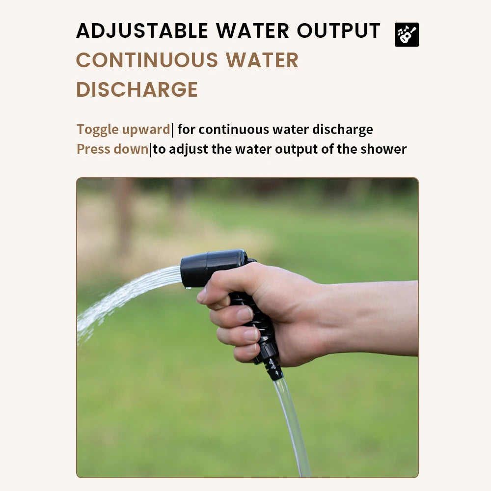 MOBI GARDEN-Sac de douche de camping portable avec pompe à pied à pression et tuyau, sac à dos de douche solaire