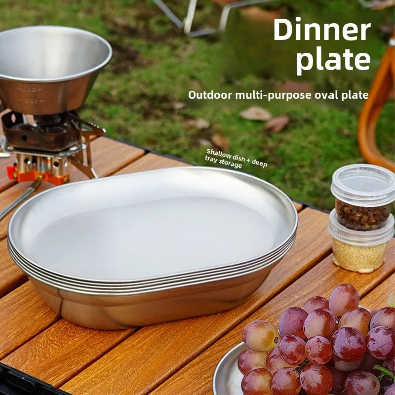 CLS & NOBANA Newset extérieur 304 acier inoxydable voyage Portable Barbecue Camping ménage grand bassin à soupe petite plaque peu profonde