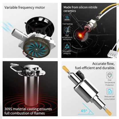 FDIK 5kw chauffage à air diesel 12v 24v avec application Bluetooth coque en aluminium chauffage de stationnement pour voiture bus camion bateau RV