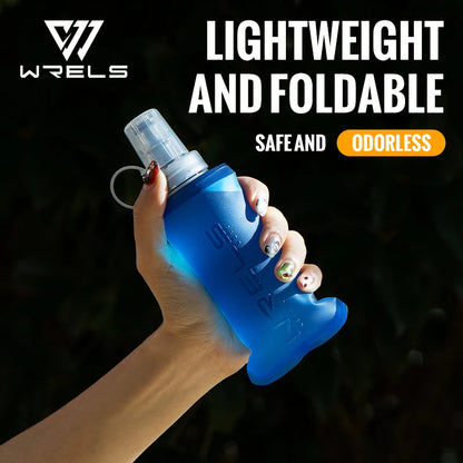 WRELS 250ml 500ml flacon souple pliant bouteille d'eau pliable TPU sans BPA Sport de plein air sac d'eau Portable course Camping