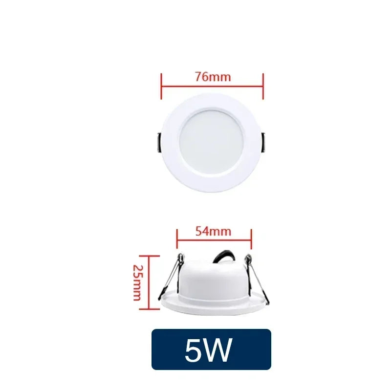 LED Downlight 5W 9W 12W 15W 18W corps blanc rond LED plafonnier DC 12V 24V AC 110V 220V chambre cuisine éclairage LED intérieur