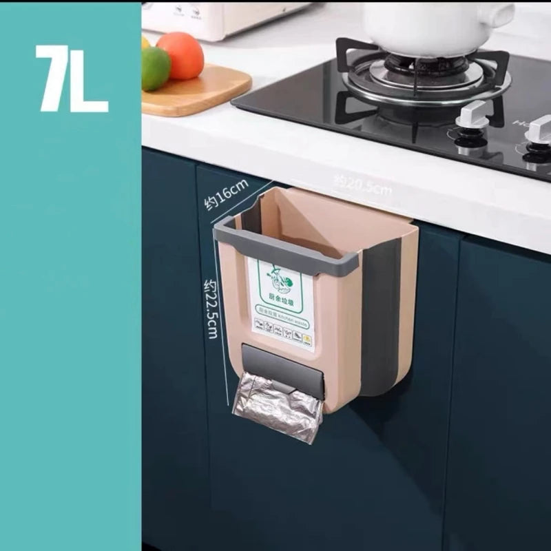 Poubelle pliante suspendue de cuisine, 1 pièce, armoire domestique, panier de rangement suspendu, Classification créative, poubelle suspendue