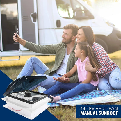 Ventilateur de ventilation pour camping-car avec lumière LED, ventilateur de toit pour camping-car, 3/6 vitesses réversibles, évent de salle de bain 12V/24V pour remorque, camping-car, Van