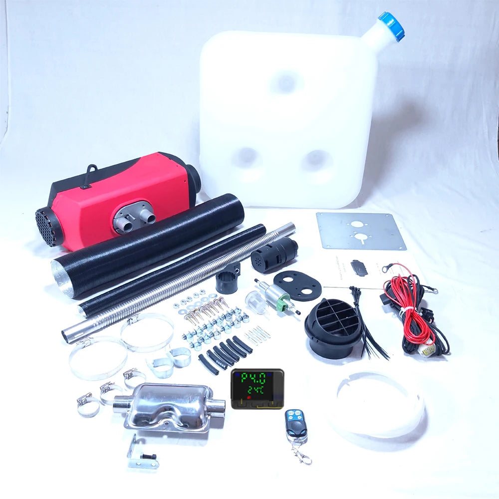 Chauffage d'air Diesel 2/5kw, 12V/24V, Compatible avec réservoir de 10l, chauffage de stationnement Diesel, écran LCD et télécommande pour camions et bateaux