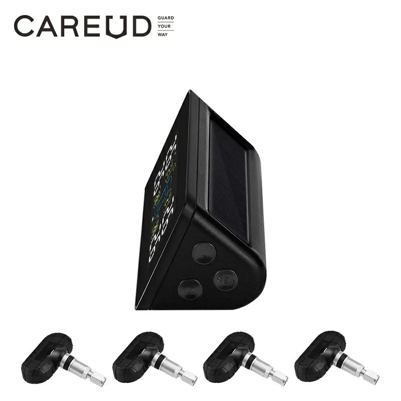 CAREUD-Système de surveillance de la pression de l'opathie sans fil pour voiture solaire, 4 capteurs internes et externes, écran LCD, données de mesure précises