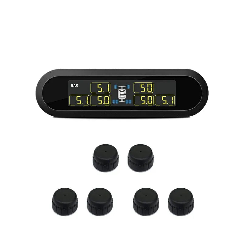 CAREUD T650 Bus solaire RV camion TPMS système de surveillance de la pression des pneus sans fil avec 6 capteurs internes externes Max 199 PSI