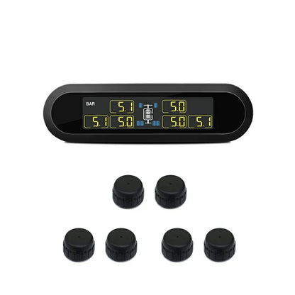 CAREUD T650 Bus solaire RV camion TPMS système de surveillance de la pression des pneus sans fil avec 6 capteurs internes externes Max 199 PSI