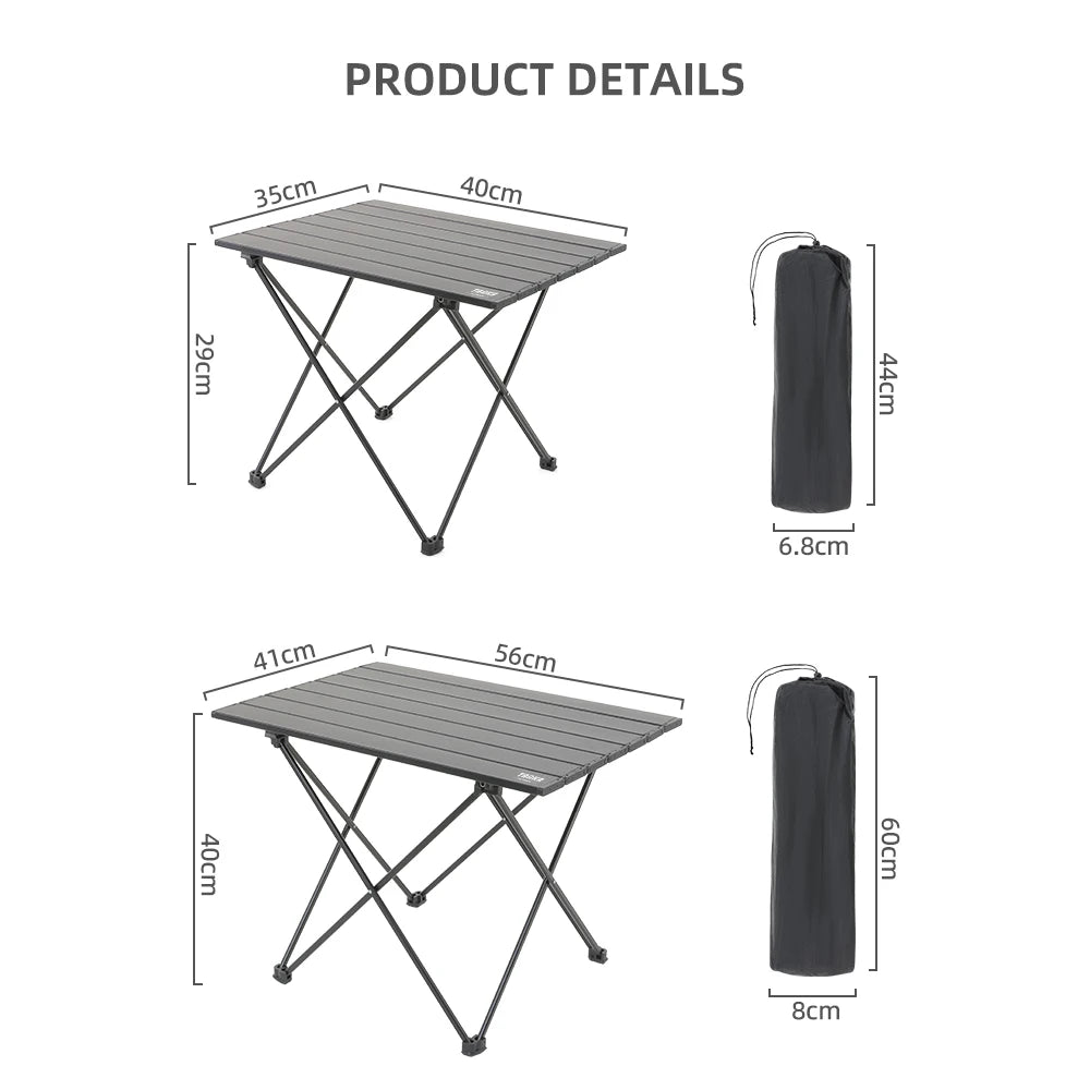 TARKA Camping en plein air Table pliante fête pique-nique barbecue Portable bureau pliable haute résistance ultraléger en aluminium Table Portable