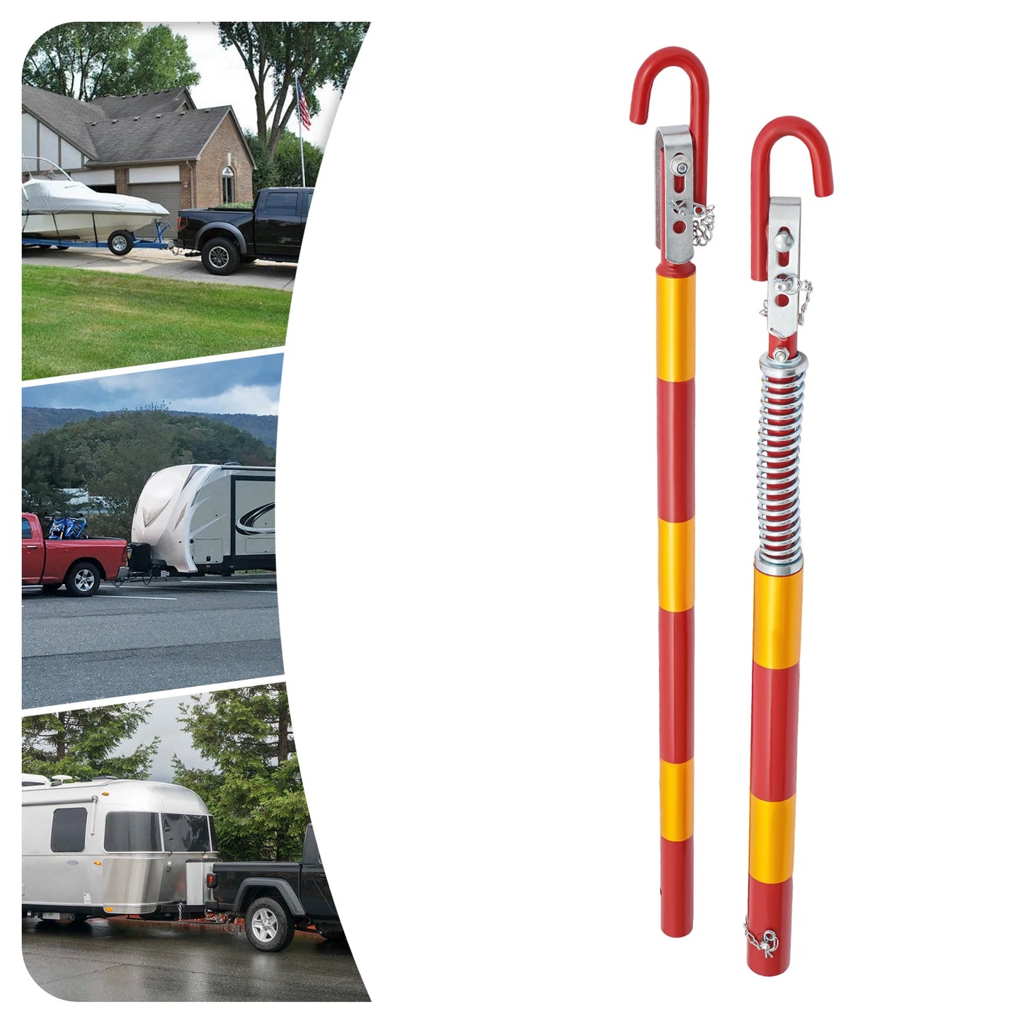 Barre de Remorquage Absorbée par les Chocs pour Voiture, Outil d'Aide au Remorquage, Rigide, en Fer, 5 Soudures, 5000kg