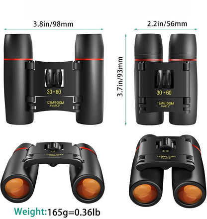 Télescope à Zoom Portable 30x60, jumelles pliantes avec Vision nocturne à faible luminosité pour l'observation des oiseaux en plein air, voyage, Camping