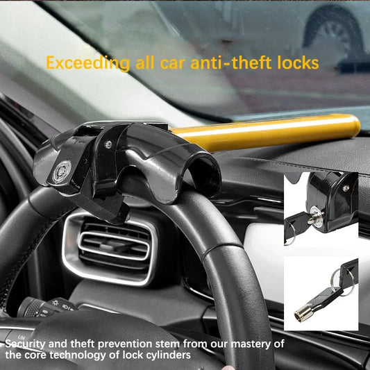 Antivol de verrouillage du volant de voiture - Imobilisateur universel à barre en T avec une sécurité maximale