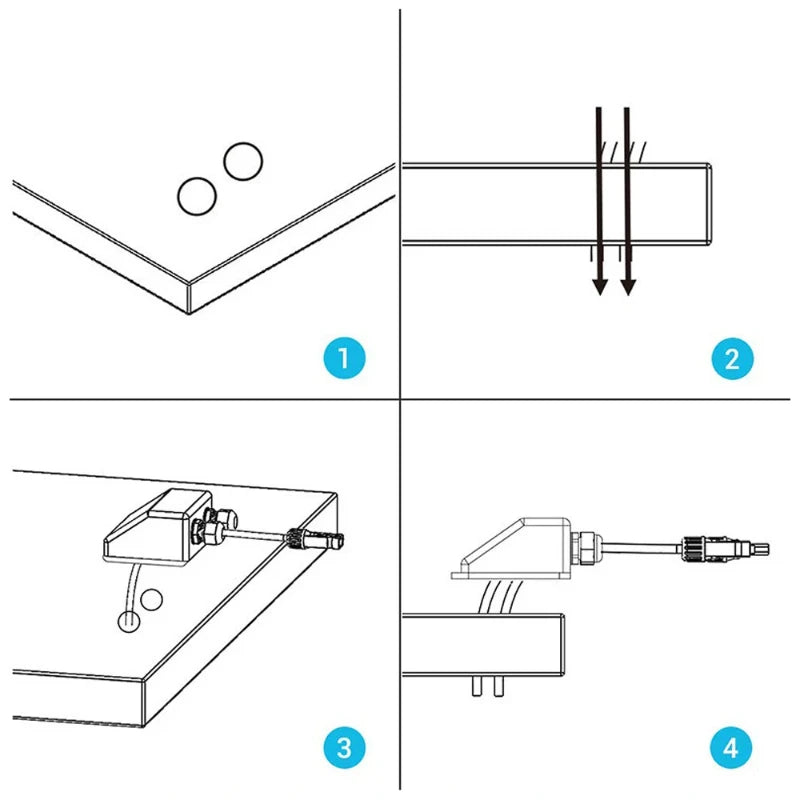 Boîte de presse-étoupe d'entrée de fil de toit simple/Double trou panneau solaire toit camping-car blanc noir caravane boîte de jonction de voiture solaire RV Yacht voiture