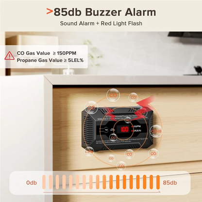 WHYY-détecteur de fuite de gaz Propane monoxyde de carbone double alarme de gaz LP/CO pour RV et usage domestique-12V DC RV Propane