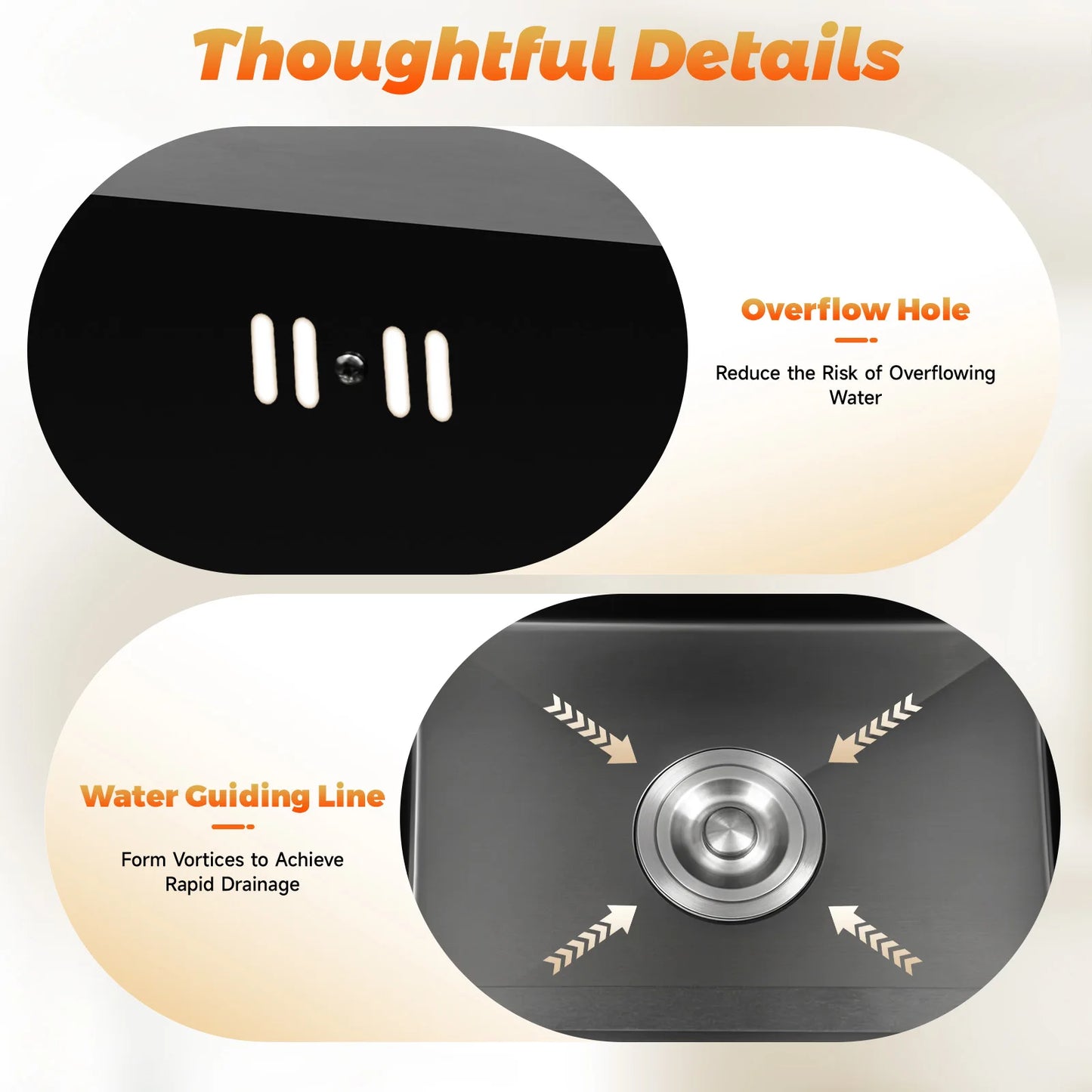 Évier en acier inoxydable noir 45x40 cm pour cuisine évier Commercial évier intégré évier en acier inoxydable avec distributeur de savon