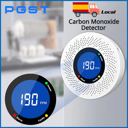 Détecteur de monoxyde de carbone PGST, alarme Co indépendante, alarme domestique avec écran d'affichage, certifié CE, alimenté par batterie, pour la cuisine domestique