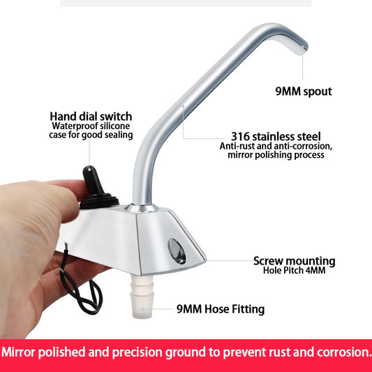 Interrupteur de robinet d'eau froide pour camping-car, camping-car, bateau, pompe à eau 12v et Kit de robinet pour camping-car