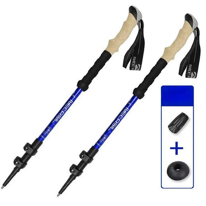 2 pièces bâtons de randonnée bâtons de marche Alpenstock télescopique ultraléger Premium réglable avec canne de randonnée à verrouillage rapide