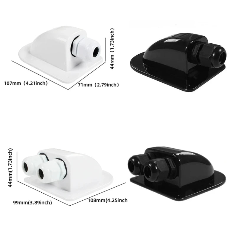 Boîte de presse-étoupe d'entrée de fil de toit simple/Double trou panneau solaire toit camping-car blanc noir caravane boîte de jonction de voiture solaire RV Yacht voiture