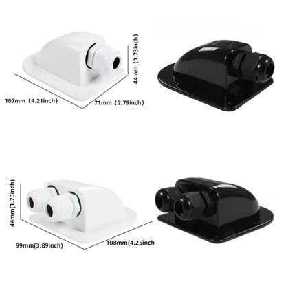 Boîte de presse-étoupe d'entrée de fil de toit simple/Double trou panneau solaire toit camping-car blanc noir caravane boîte de jonction de voiture solaire RV Yacht voiture