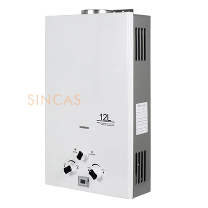 Chauffe-eau Instantané Sans Réservoir au Gaz Propane, Kit de Pommeau de Douche, Camping en Plein Air, 7 L, 8 L, 10 L, 12L