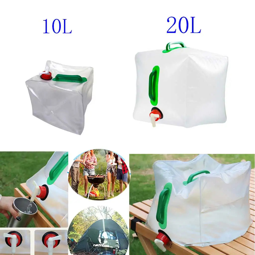 Sac à eau pliable 10L/20L, seau de transport d'eau pliable, conteneur d'eau extérieur pour Camping randonnée pique-nique barbecue voyage