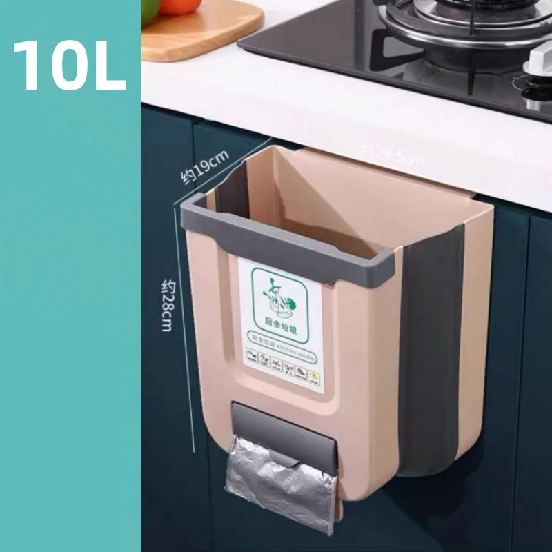 Poubelle pliante suspendue de cuisine, 1 pièce, armoire domestique, panier de rangement suspendu, Classification créative, poubelle suspendue