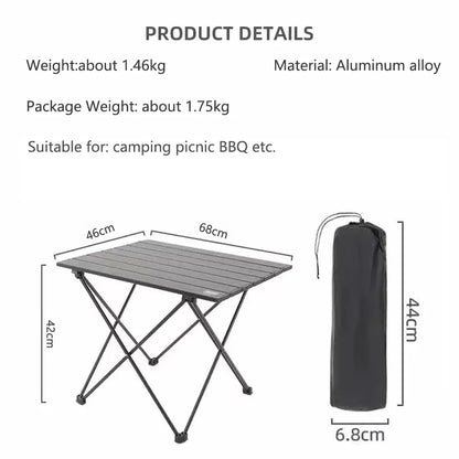 TARKA Camping en plein air Table pliante fête pique-nique barbecue Portable bureau pliable haute résistance ultraléger en aluminium Table Portable