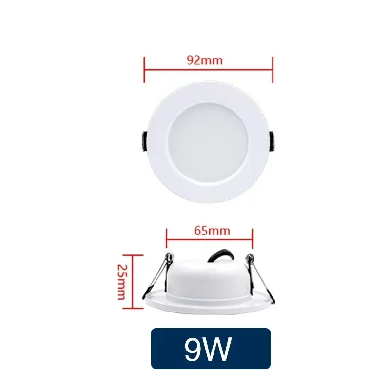 LED Downlight 5W 9W 12W 15W 18W corps blanc rond LED plafonnier DC 12V 24V AC 110V 220V chambre cuisine éclairage LED intérieur