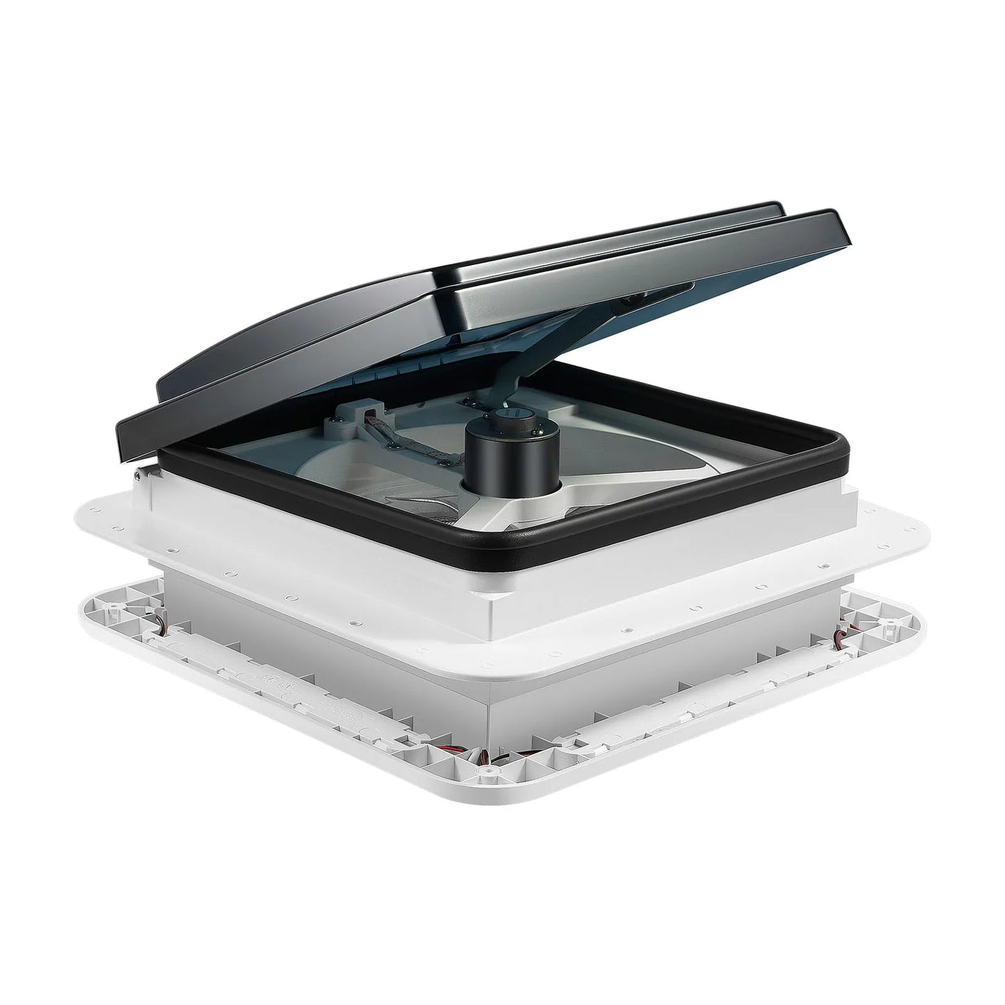 Ventilateur de toit pour camping-car, 11 pouces, 12V, avec lumière LED et filet anti-insectes, contrôle manuel, ventilateur d'extraction de plafond, couvercle de fumée, IP68