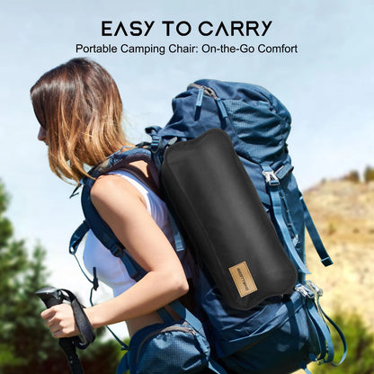 WESTTUNE Chaise de camping pliante légère à dossier haut avec support de tête Chaise longue de plage de pique-nique de voyage en plein air compacte portable