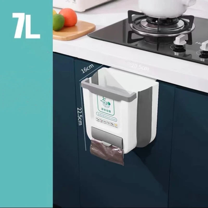 Poubelle pliante suspendue de cuisine, 1 pièce, armoire domestique, panier de rangement suspendu, Classification créative, poubelle suspendue