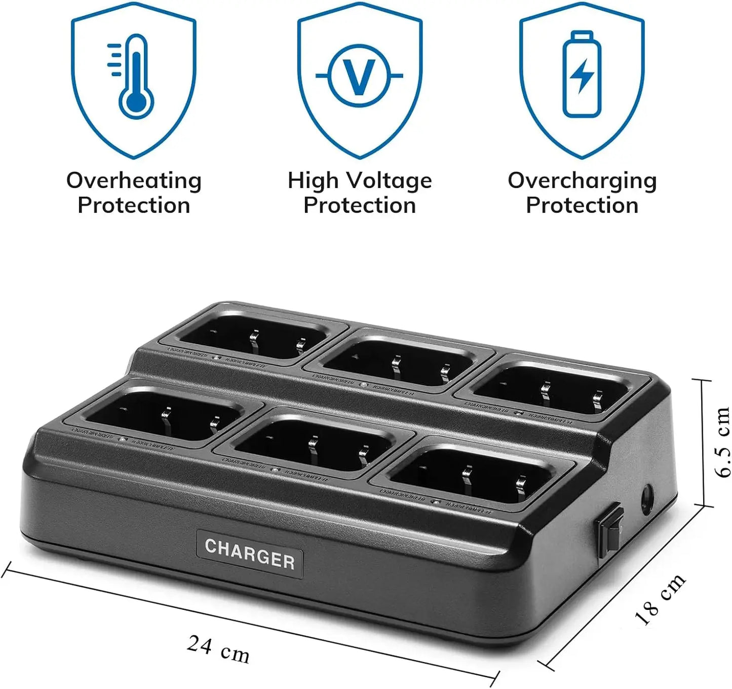 Pofung PT88E talkie-walkie PMR446 Radio bidirectionnelle 16 canaux talkie-walkie longue portée avec chargeur 6 voies écouteurs VOX