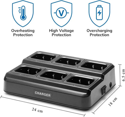 Pofung PT88E talkie-walkie PMR446 Radio bidirectionnelle 16 canaux talkie-walkie longue portée avec chargeur 6 voies écouteurs VOX