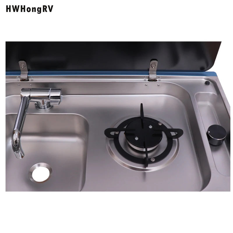 Cuisinière à gaz universelle pour camping-car RV |   Cuisinière en acier inoxydable avec évier pour bateaux, camping-car, cuisines extérieures et plus encore, livraison rapide
