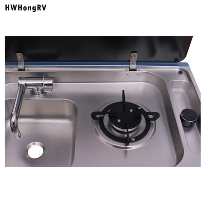 Cuisinière à gaz universelle pour camping-car RV |   Cuisinière en acier inoxydable avec évier pour bateaux, camping-car, cuisines extérieures et plus encore, livraison rapide