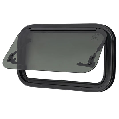 Fenêtre push-out RV en alliage d'aluminium verre trempé 85 °   Ouverture 18% Transmission de lumière avec pare-soleil pour camping-car caravanes