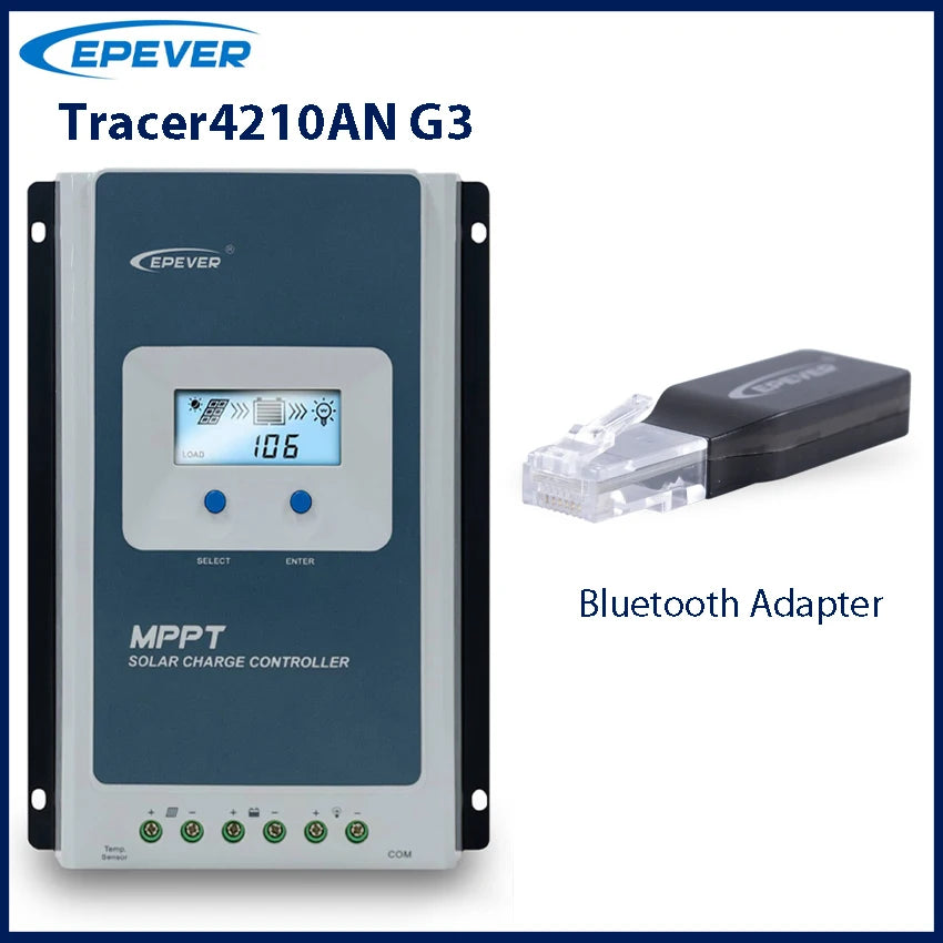 Contrôleur de Charge solaire MPPT 40A, tension de batterie 12V 24V, panneau solaire maximum, régulateur EPEVER 100V avec moniteur de données MT52