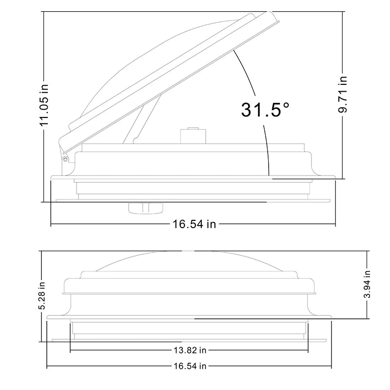 TYTXRV 14 "X 14" DC12V RV toit évent caravane Simple Ventilation ventilateur d'échappement couvercle blanc pour voyage remorque camping-car salle de bain