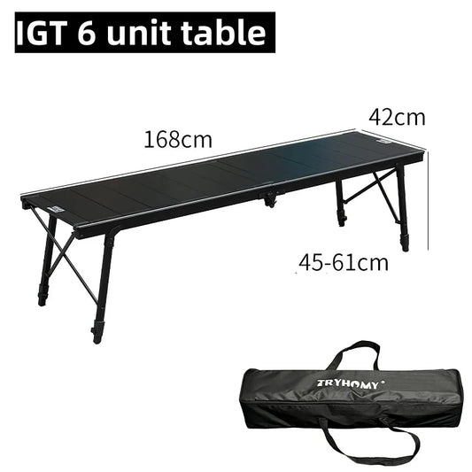 Tryhomy Camping en plein air IGT Table IGT 6 unité Table Portable en alliage d'aluminium ultraléger pliable bureau de Camping barbecue pique-nique IGT Table nouveau