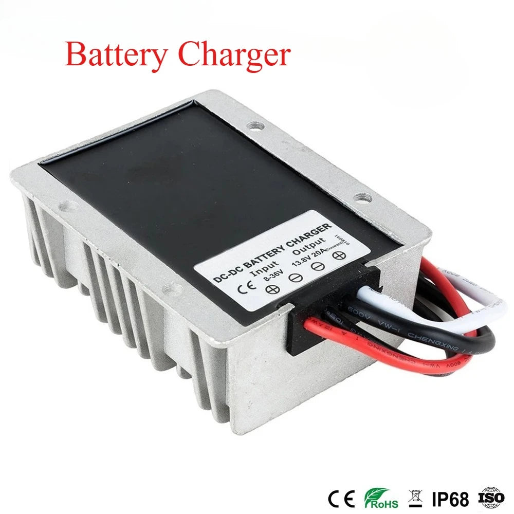 Chargeur de batterie DC 8-36V 12V 24V à DC 12.6V 13.8V 14.6V 16.8V 20A, courant Constant pour Batteries Lithium-plomb-acide Lifepo4