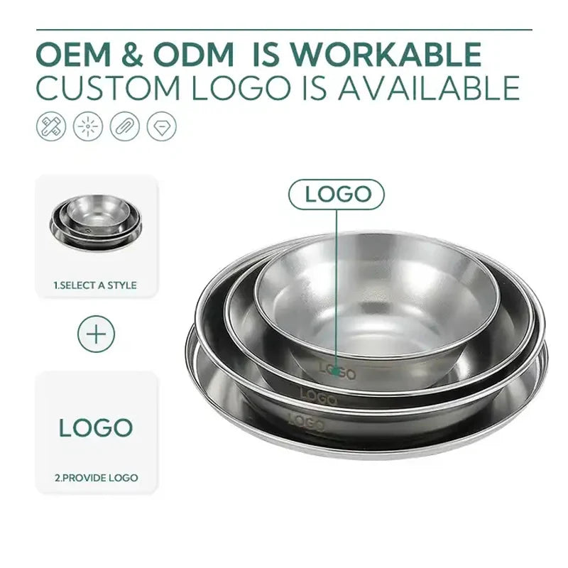 CAMPINGMOON acier inoxydable 304 bol assiette plat Camping batterie de cuisine ensemble japon corée Style barbecue plat extérieur 8 pièces avec ensemble d'assiettes