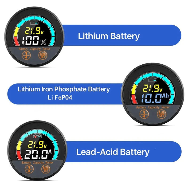 ABSU – testeur de batterie étanche IP67, 10-100V, avec Shunt 100A, moniteur de capacité d'économie d'énergie V/A/Soc/Ah pour Lithium, Lifepo4