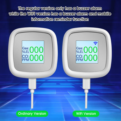 Alarme de gaz C2, détecteur de CO, fuite de gaz combustible, alarme numérique de fumée, surveillance à distance intelligente, détecteur de gaz
