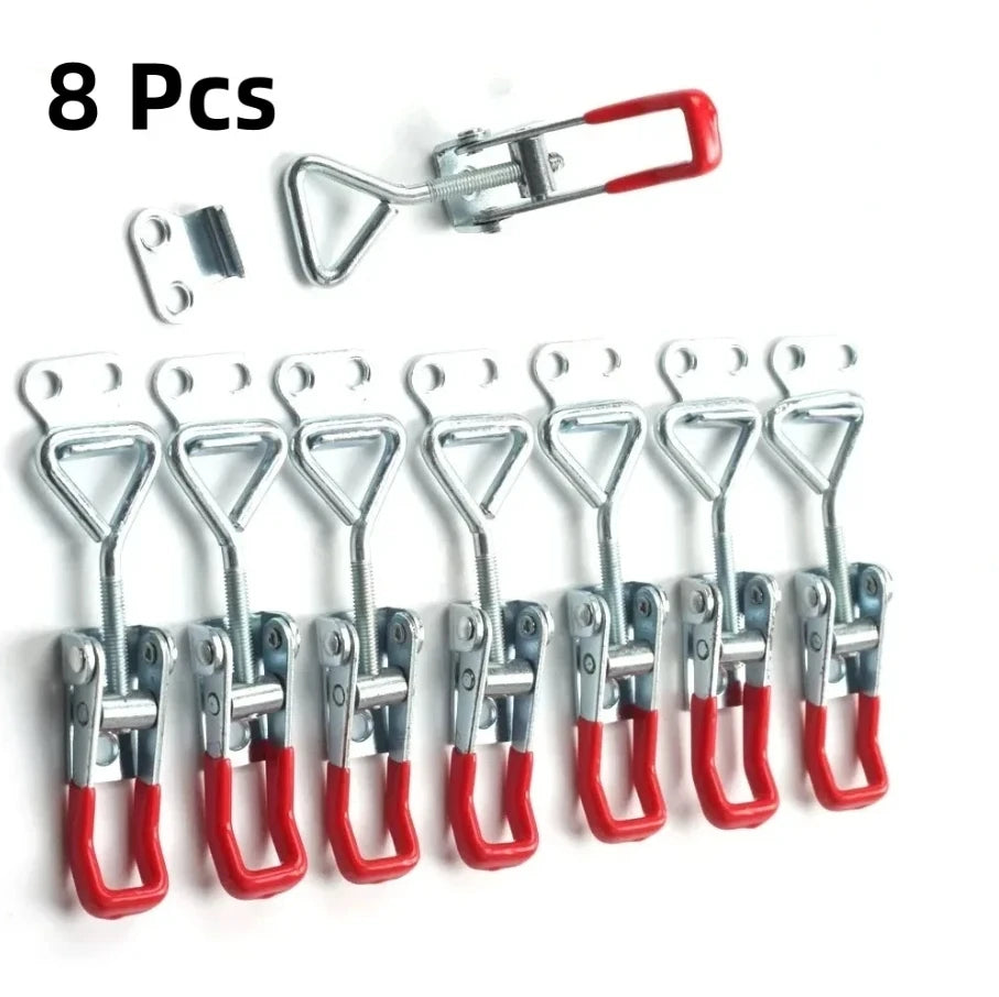 Loquet de serrage à bascule réglable, 2/4/8 pièces, loquets à bascule robustes, capacité de maintien, pince de traction pour boîte à outils Cas